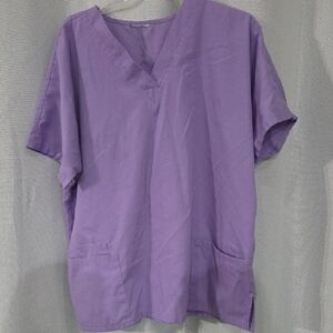 Purple V-Neck Scrub Top